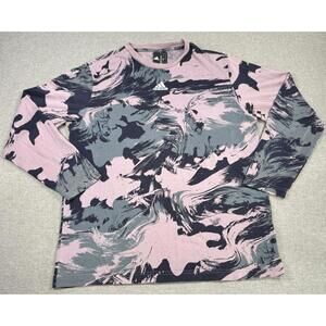 Adidas Shirt size S Purple Black Abstract Marble Camo Long Sleeve Crewneck